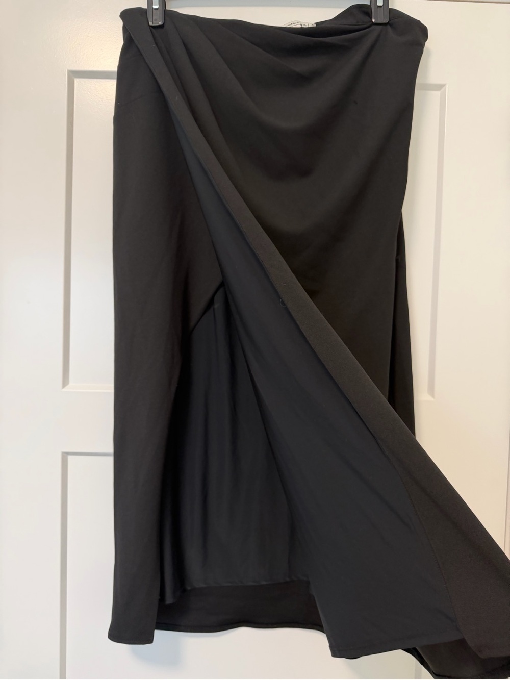 Abercrombie & Fitch Black Draped Midi Skirt